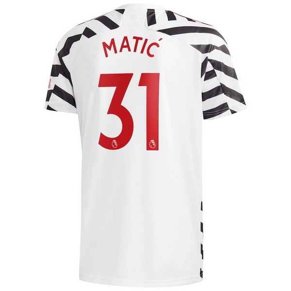 Camiseta Manchester United NO.31 Matic Tercera Equipación 2020-2021 Blanco